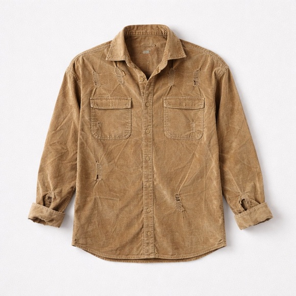 Tan corduroy COWGIRL boots graphic Shacket button down shirt NWT women’s - Picture 3 of 14